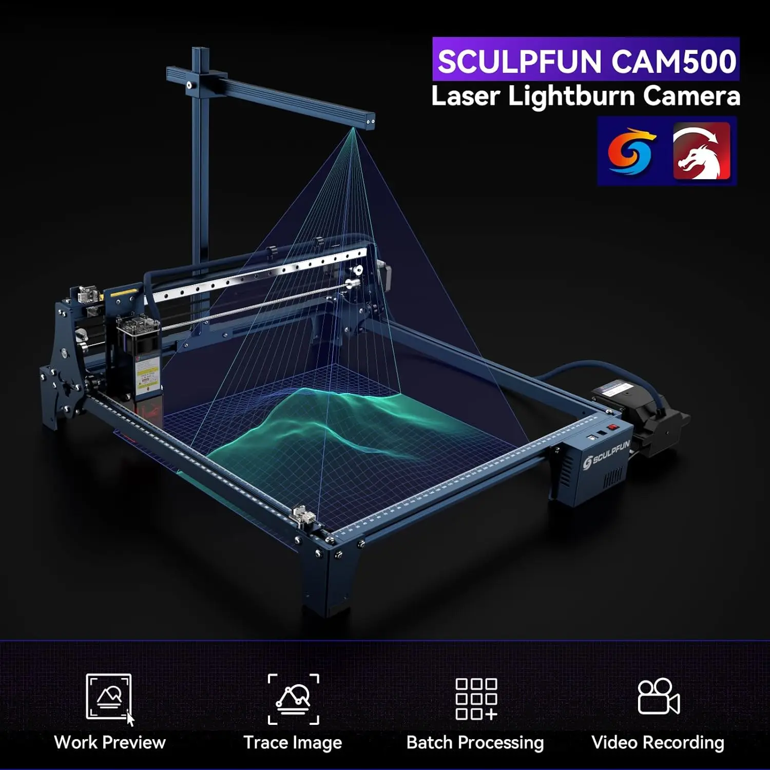 SCULPFUN CAM500 Lightburn каме – обзор и цена Industrial Laser Engraver