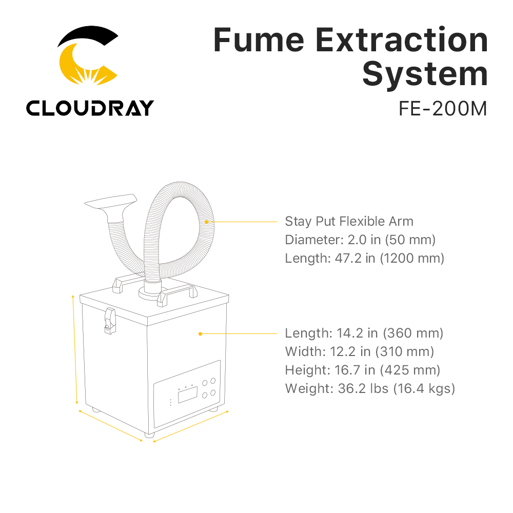 Система вытяжки дыма Cloudray  – обзор и цена Laser Marking Machine